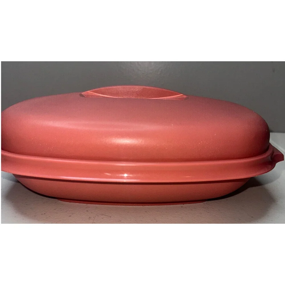 Vintage Tupperware Microwave Food Steamer 6 Cup Dusty Pink 3-Piece 1273-3